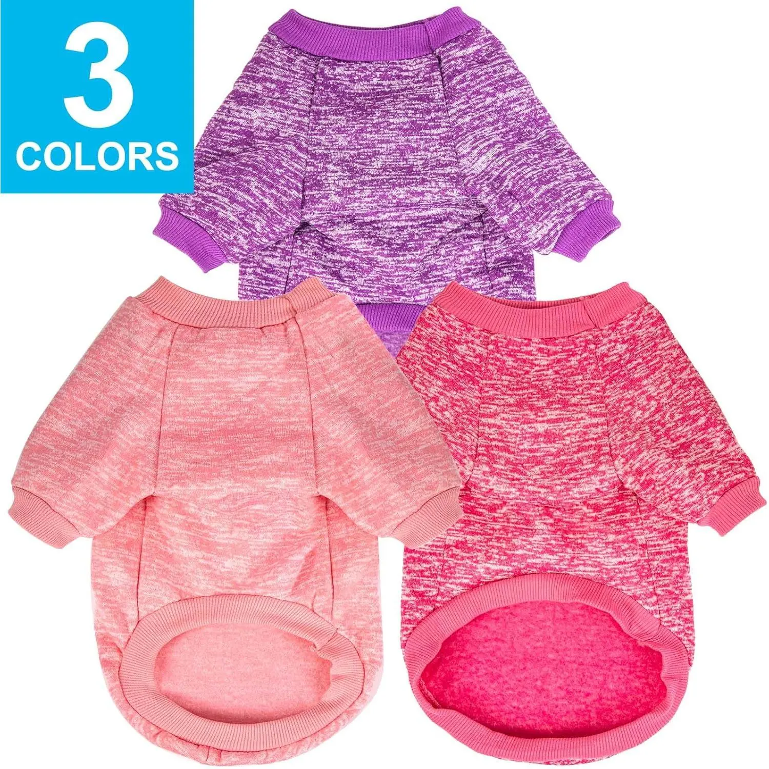 3 Pack Dog Sweater, Dog Sweaters for Small Dogs, Warm Soft Pet Clothes for Puppy, Medium Large Cat, Dogs Girl or Boy, Dog Shirt for Winter Christmas (Pink+Purple+HotPink, Small) 3 Pack Dog Sweater, Dog Sweaters for Small Dogs, Warm Soft Pet Clothes for Puppy, Medium Large Cat, Dogs Girl or Boy, Dog Shirt for Winter Christmas (Pink+Purple+HotPink, Small)