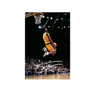 1PCS With Framed NBA Legend Kobe Bryant Dunk Moment Canvas Wall Art with Solid Wood Frame Sports Memorabilia Decorative Painting for Living Room Bedroom Office Gym Home Decoration Gift for Basketball royal rumble poster printable premium