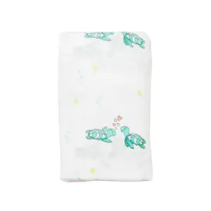 Honu Honi Muslin Swaddle Blanket - Featuring sweet turtle design
