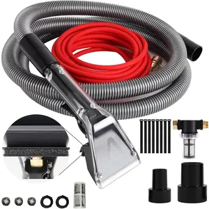 Upgrade Hard Bristle Brush Better Extractor Hose Kit for Shop Vac with 10FT Hoses and 25FT Water Pipes Thick Transparent Shell Turns Vacuum Cleaner into Carpet Cleaning Machine 2-Year Warranty