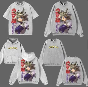 OGURI CAP UMA MUSUME CINDERELLA GRAY V1 LIMITED DESIGN Graphic Tee Double-Sided Print Vintage Washed Hoodie T-Shirt & Sweatshirt Oversized Crewneck Heavyweight Cotton Manga Anime Merch Unisex