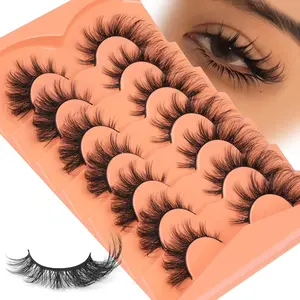False Eyelashes Wispy Lashes Natural Look Fake Eyelashes Cat Eye Lashes Mink Fluffy Strip False Lashes Fox Eye Lashes Pack 7 Pairs ALICROWN