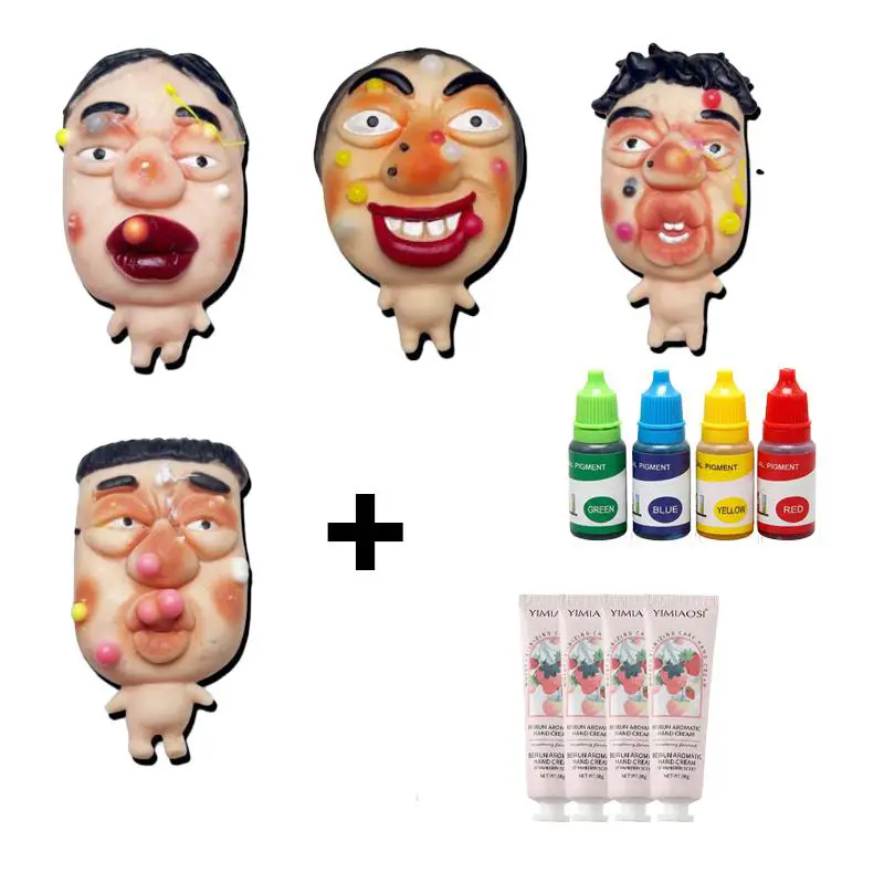 Gross but Satisfying! 4-Pack Pimple Popping Faces