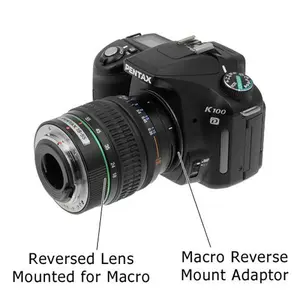 Macro Reverse Ring for Pentax - Camera Mount to Filter Thread Adapter for Pentax K Camera Mounts