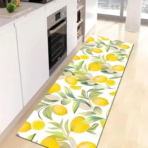 1 Piece Lemon Pattern Absorbent Kitchen Mat - Non-slip, Diatomite Floor Mat, Suitable for Entrance, Laundry Room, Bathroom, Corridor, Bedroom Decoration, Laundry Room Mat | Modern Kitchen Mats | Kitchen Floor Mats, Decorative Rug Mat, Water Absorbent Rug
