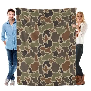 Camouflage Duck-themed Flannel blanket, Soft Cozy Throw Blanket, Cool Bedroom Bedding Blanket, Warm Napping Blanket for Home Office Travel