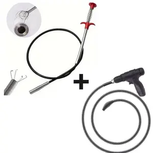 2Pcs Home Sink Drain Toilet Toilet Bathroom Sewer Unclog Agent Flexible Grab Claw Pick Up 4 Claw Reach Tool Bendable Hose Pick Up Reach Aid Tool Trash Pick Up For Hotels