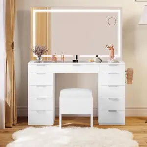 Sliding Mirror, Wall-Mounted Space-Saving Vanity Mirror for Bathroom Use
