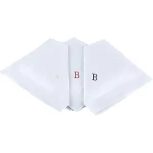 Handkerchief for Men, Monogrammed Boxed 3 Piece Set,100% Cotton