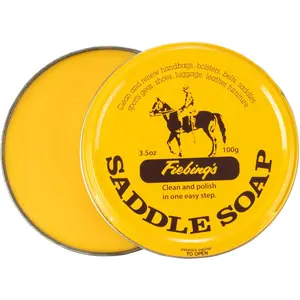 Yellow Saddle Soap for Leather (3.5 oz Tin) - Leather Cleaner & Conditioner to Soften, Protect & Restore Leathercraft - Leather Soap for Car Seat, Couch, Shoe, Purse, Boot, Bag, & Saddles
