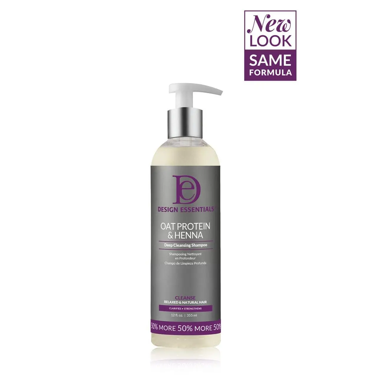 Scalp Cleansing Shampoo Haircare Liquid with Hydrolyzed Oat Protein & Natural Henna, Gentle Volumizing Formula for Fine-Thinning Hair, 12 oz Daily-Use Cleanser for Bouncy Locks, Hydrating