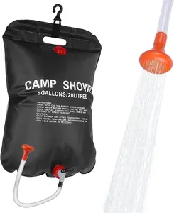 Solar Heated Shower Bag 20L Portable Camping Shower Bag for Outdoor Activities Eco-Friendly Solar Heating Compact Design