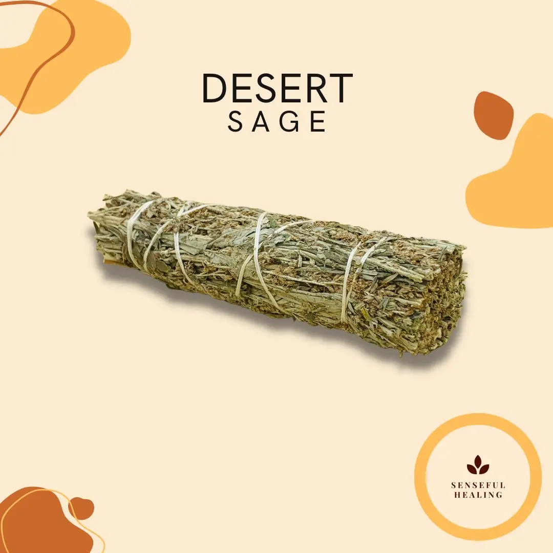 4-in Desert Sage Smudge Stick Pack, Aromatic Herbal Incense Set for Spiritual Energy Work, Cleansing & Intention Setting with Calming Benefits (Sage, Anti-Stress, Anxiety, Calm and Soothe Incense), Sage Incense, Anti-Stress Incense