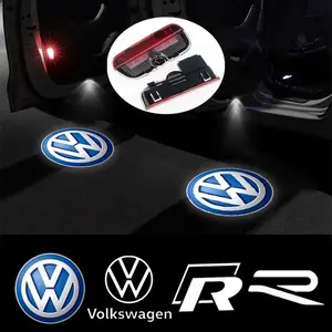 2Pcs For VW Passat B6 B7 B8 B9 Touareg Golf 5 6 7 Jetta MK6 MK7 GTI R LED Car Door Projector Welcome Ghost Shadow Light Accessories