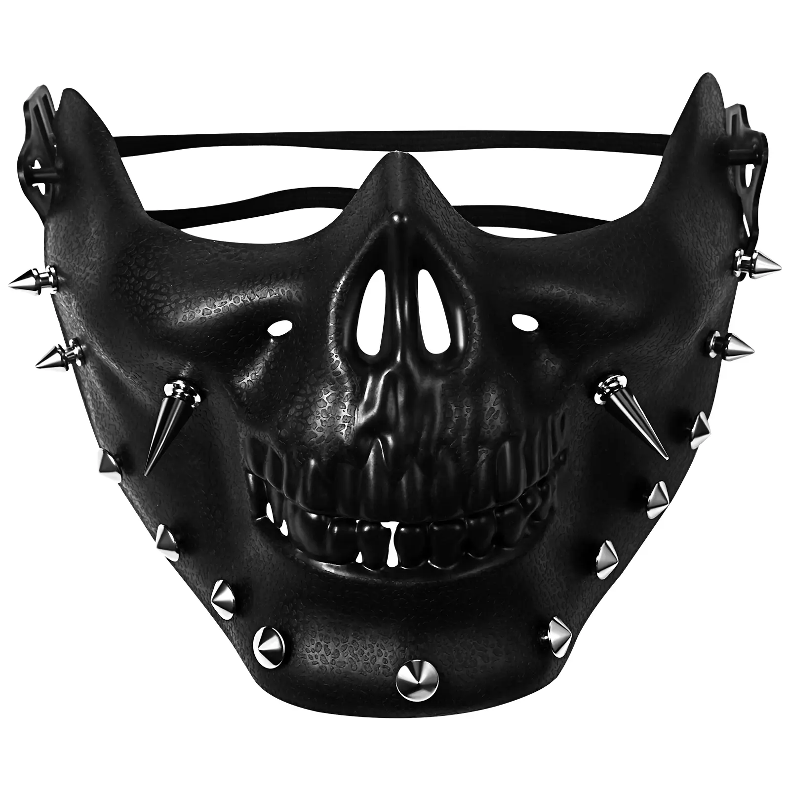 OIDEA Gothic Skull Half-Face Adjustable Plastic Mask - Black Steampunk Stylish Masks Print Accessory, Lightweight Spooky Halloween Outfit Accessory, Party Decoration Supply, Accessories