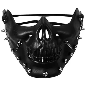 OIDEA Masquerade Mask for Men Women: Black Gothic Steampunk Scary Horror Half Face Skeleton Skull Mask Halloween Costume Cosplay Party Prom Ball Mask