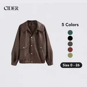 Cider [5 colors, size 2-26] Faux Leather Jacket