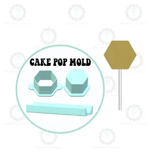 Hexagon Cake Pop Mold | Deluxe Cutter, Popper, and Tray Option