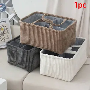 Multifunctional Portable Storage Basket Baby Diaper Bag, Large Capacity Organizer for Clothes Toys Wet Wipes, Mommy Handheld Multi-Compartment Bag