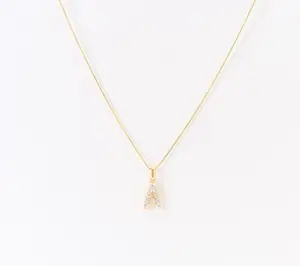 Fire Light Lab Grown Diamond .3 cttw Initial Pendant Gold-Plated