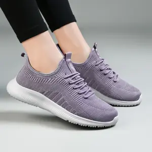 Women's Slip-On Knit Sneakers, Lightweight Breathable Walking Shoes, Soft-Sole Casual Athletic Footwear, Sneakers for Women, Women's Sneakers tiktokshopspringglowup,summervibes