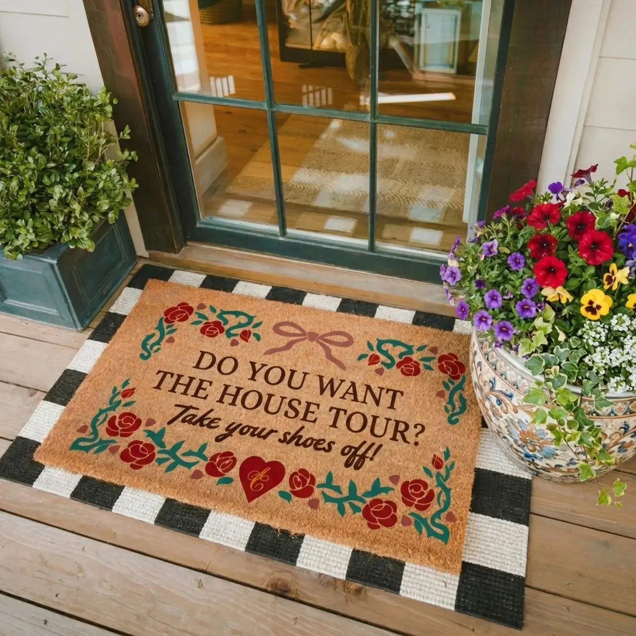 Do You Want The House Tour Take Your Shoes Off Doormat Welcome Mat,Farmhouse Entry Rug, Humor Front Door Decor