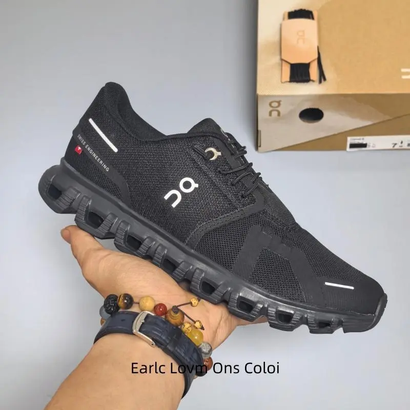All black perforated mesh low top cloud cushion running sneakers block non slip rubber outsole men women daily jogging sports shoes