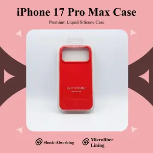 Liquid Silicone Case for iPhone 17 Pro Max Red Protective Cover Soft Flexible Durable Protection. Local store.....(ships within 24 hours).