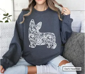 Corgi Mom Sweatshirt - Lace Silhouette Pullover, Dog Lover Gift Idea
