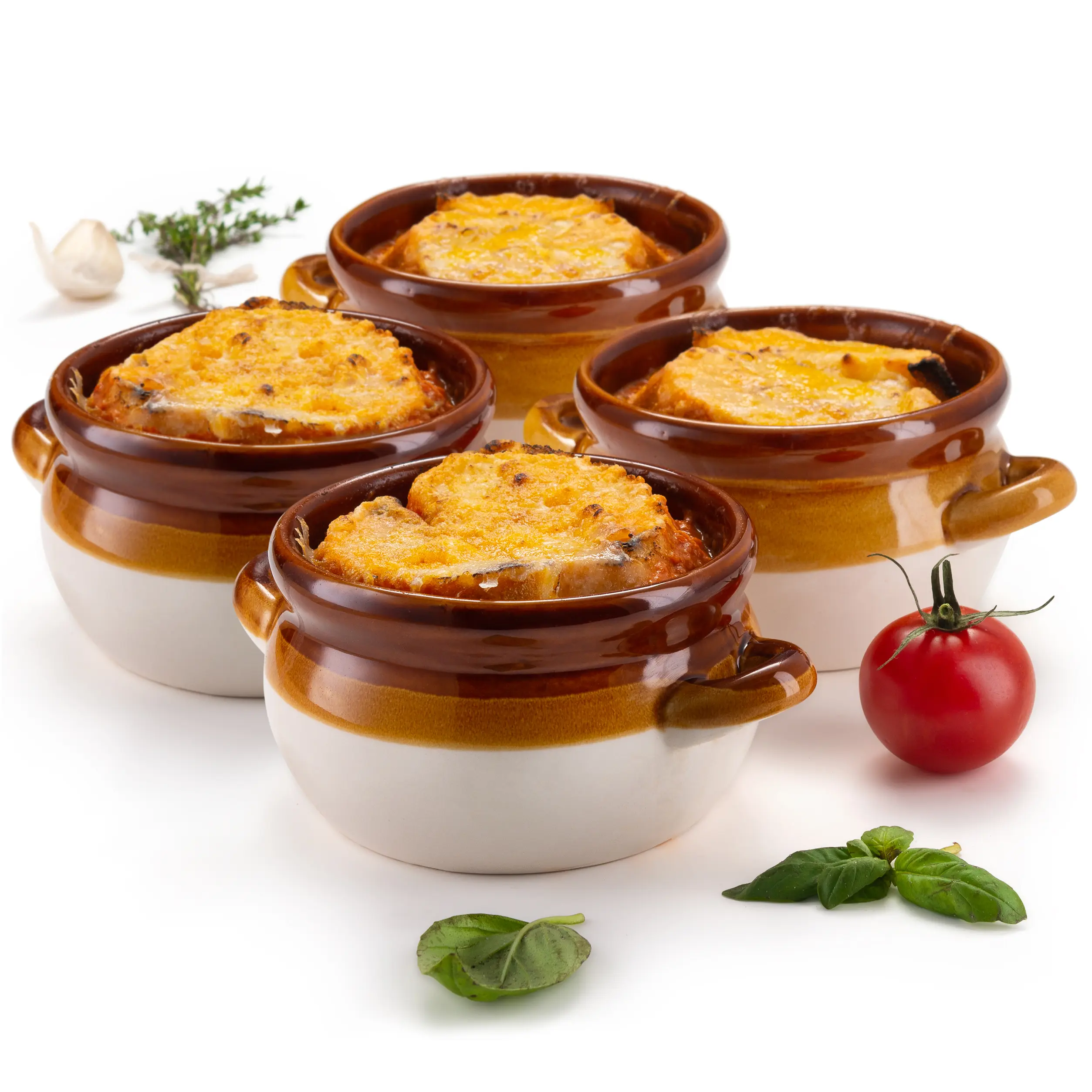 French Onion Soup Crocks, 18 oz, Set of 4 Ceramic Cookware French Onion Soup Crocks, 18 oz, Set of 4 Ceramic Cookware