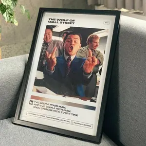 The Wolf of Wall Street Poster No Frame, Retro Movie Poster, Dorm decor, Man cave print, Home Cinema Decor