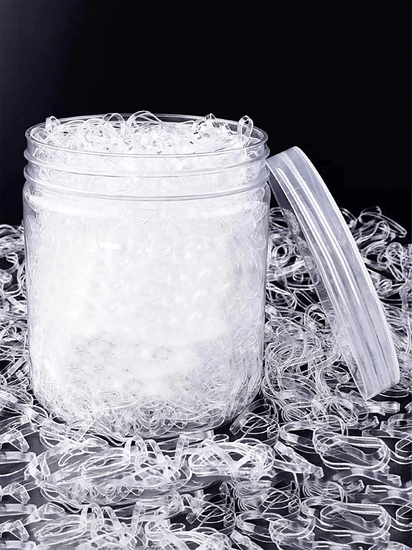 1000pcs-Clear-Mini-Elastic-Rubber-Hair-Tie-Durable-Reusable-Soft-Portable-Perfect-Accessory-For-Daily-Life-And-Sports-Hair Ties Clear Hair Elastics Hair Rubber Bands