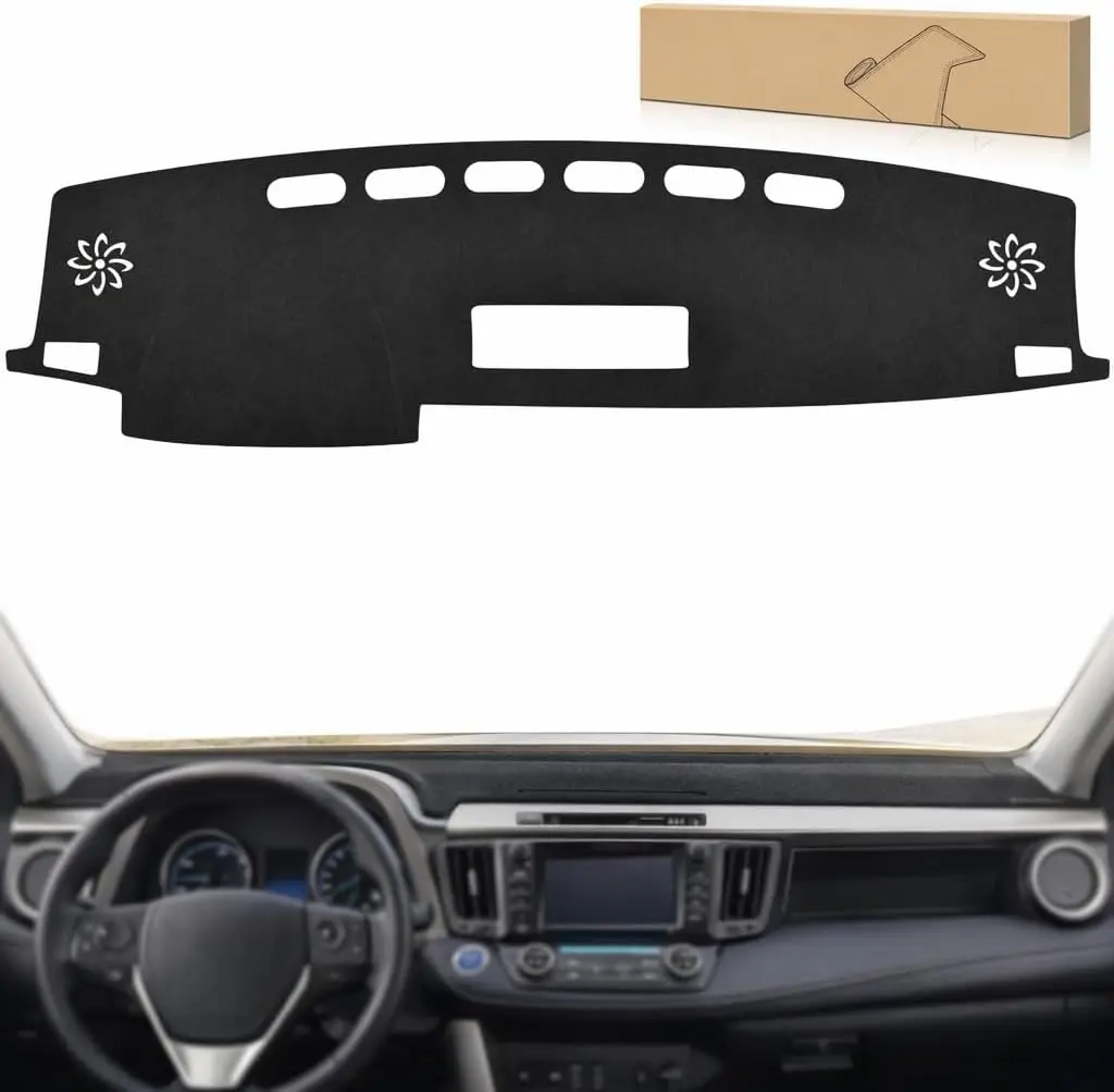 Nilight Suede Dash Cover for Toyota Rav4 2014-2018, Custom-Fit Non-Slip Dashboard Mat, Sunshade Glare Protector, Black Auto Accessories, Car Interior Accessory, Accessories For Car