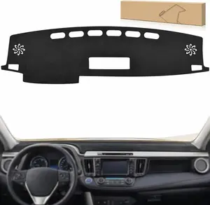 Nilight Suede Material Dash Cover for Toyota Rav4 2014-2018, Custom-Fit Non-Slip Dashboard Mat, Sunshade Glare Protector, Black Car Interior Accessory Vehicle