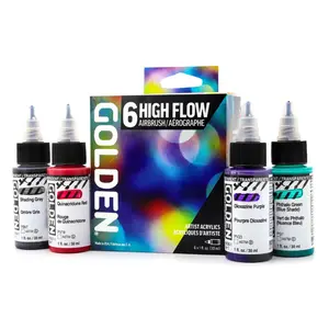 Golden High Flow Airbrush Set - 6 Color High Flow Acrylic Paint Set