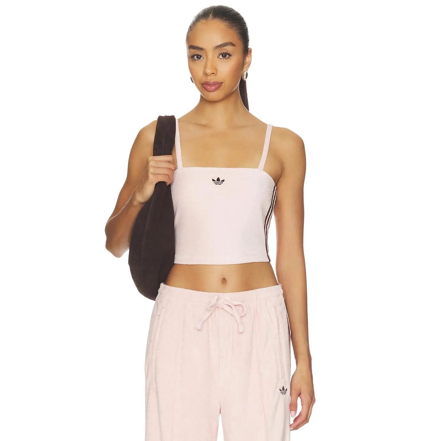 adidas Originals Terry Towel Tank Top in Sandy Pink