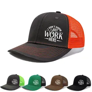 Funny I Don't Know I Just Work Here Funny Trucker Hat, Sarcastic Mesh Back Baseball Cap, Adjustable Snapback for Men Women