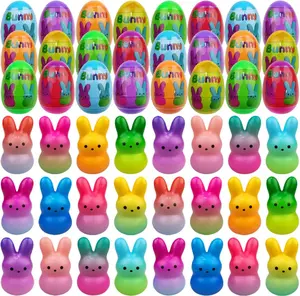 24 Pack Prefilled Easter Eggs with Easter Bunny Slow Rising Squishy Toys Inside Toys for Kids Girls Boys Easter Basket Stuffers Gifts Party Favors