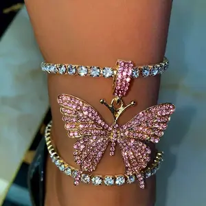 2PC BUTTERFLY TENNIS ANKLET