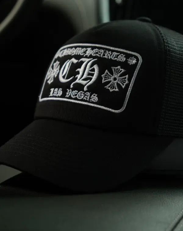 Chrome Hearts Black CH Las Vegas Trucker Cap Mesh Snapback Hat Unisex