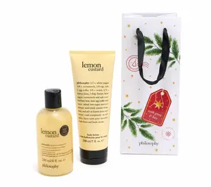 philosophy shower gel 8oz & body lotion 7oz w/ holiday gift bag