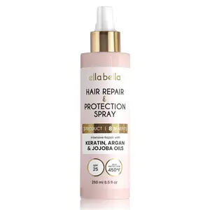 ELLA BELLA All-in-1 Heat Protectant Spray for Hair • Repair, Protect, and Nourish with UV Shield • Cruelty-Free Formula with Argan Oil, Jojoba, and Keratin • Professional Hair Heat Protection Spray Haircare