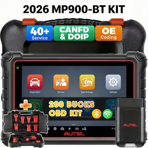 Autel MaxiPRO MP900-BT KIT - 8" Wireless Automotive Diagnostic Tablet with 11 OBD Adapters, ECU Coding, 40+ Services, 3000+ Active Tests, CAN-FD & DoIP Code Reader Scanner, Clutch, TPMS, Throttle, Hardware, Cylinder Checks