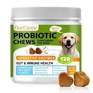 SPIRIT Canine Nutritional Supplement, Chicken Flavor Pet Probiotic Soft Chews - 120 Chewables with Lactobacillus Acidophilus & Bifidobacterium Lactis for Digestive Health, Immunity