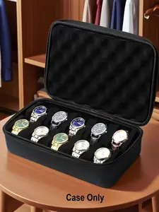 Hard Shell Zipper Watch Storage Box, Holds Up to 10 Watches, Perfect for Displaying and Organizing Your Collection, Great Gift Idea
