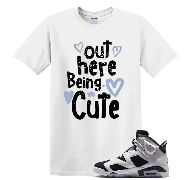 6 Oreo Black White Matching T Shirt, Out Here Being Cute Graphic Shirt, 90s Hip Hop Tee, Gift For Women and Man, Unisex T-Shirt, Sneaker Head Gift