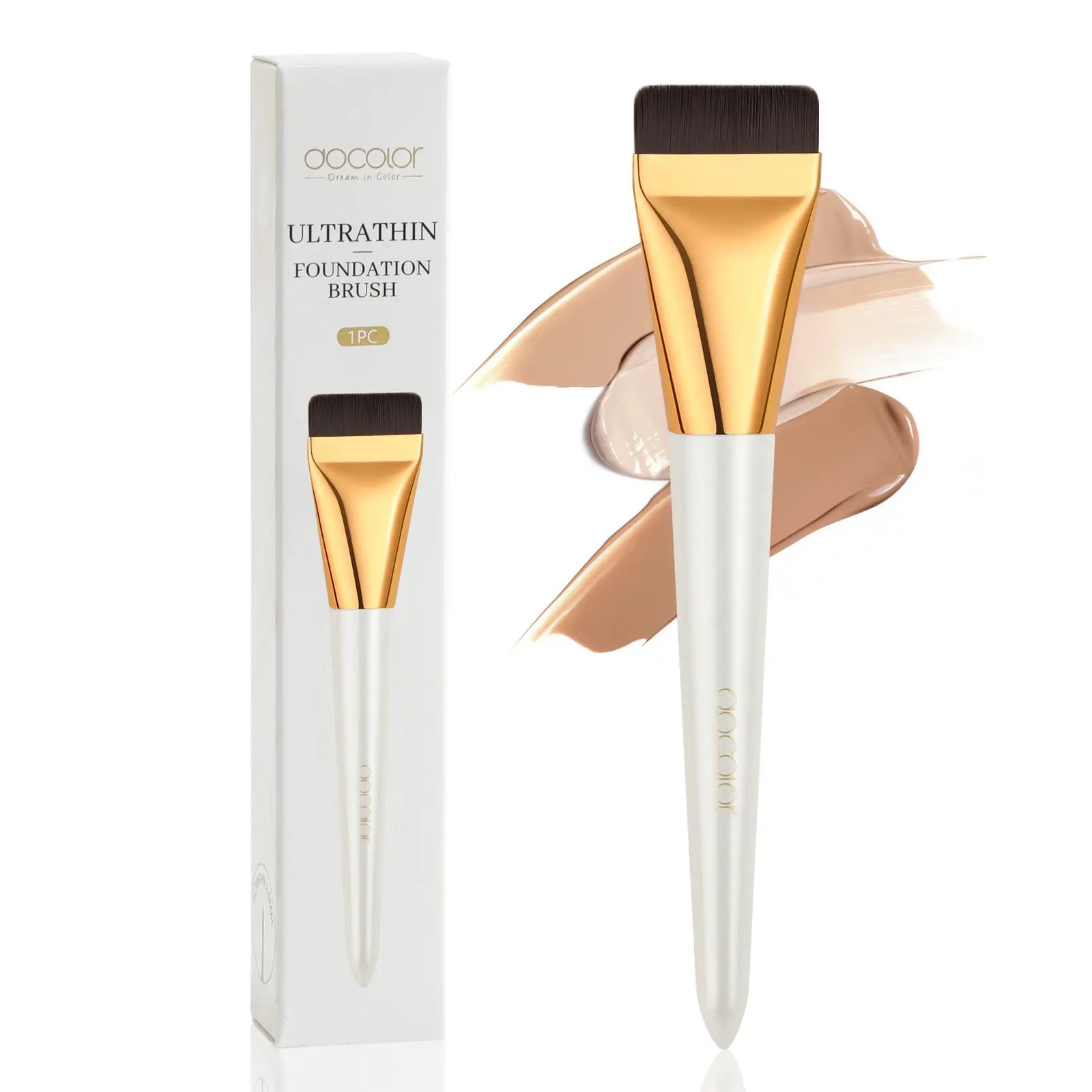 Docolor Flat Foundation Brush for Liquid Makeup,Ultra Thin Liquid Foundation Brush Premium Makeup Face Brush for Blending, Cream, Complexion Brush, Thin Foundation Brush Makeup Tool Face Makeup Brush & tool, Cosmetic Brush