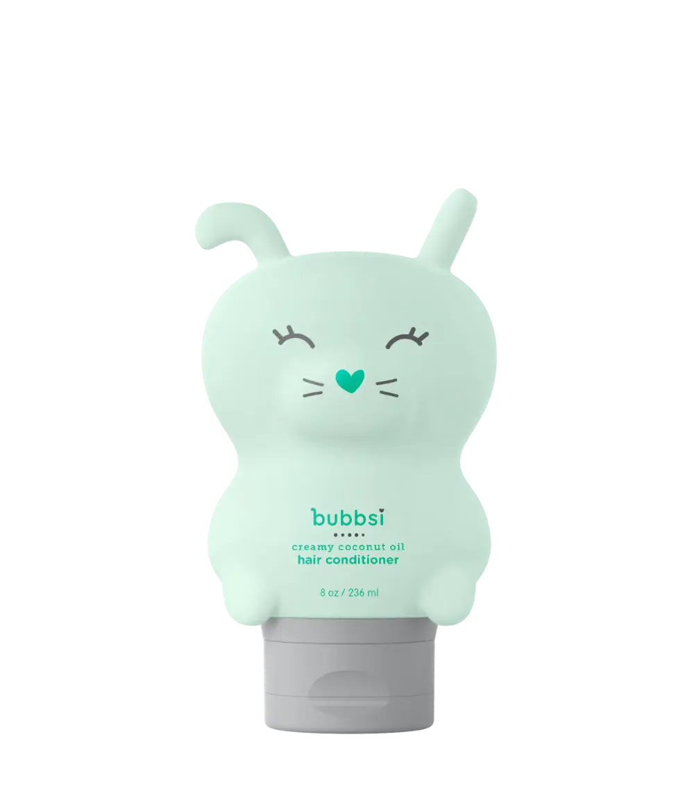 Coconut Oil Hair Conditioner | Detangles, Smoothes and Tames Knotty Hair | Deeply Nourishes Scalp | Vegan, 96% Naturally-Derived | Organic Coconut Oil & Shea Butter | Light Coconut Vanilla Scent | Refillable Kitty Bottle