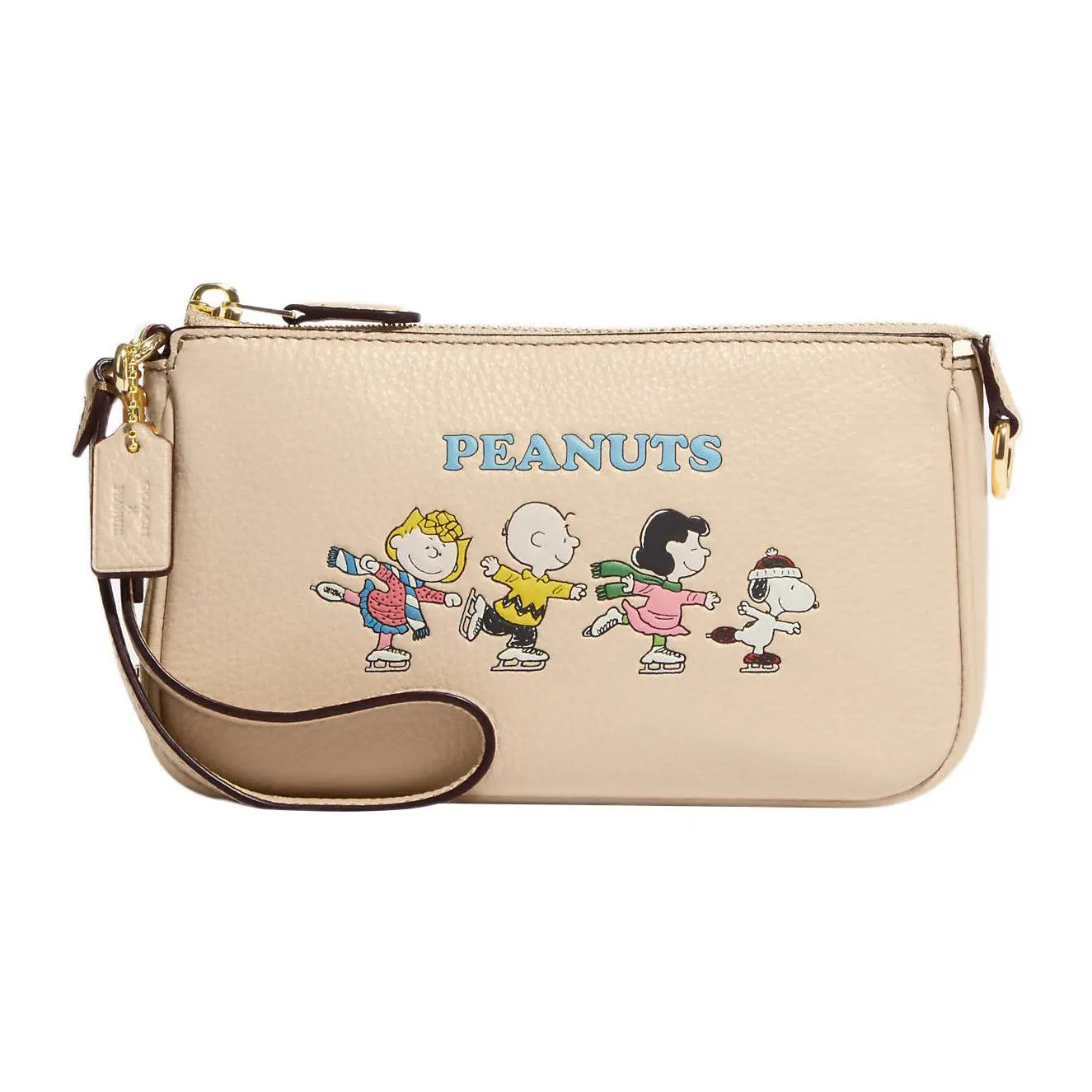 Coach x Snoopy Nolita 19 Pebbled Leather Top-Handle Crossbody Bag for Women, Beige