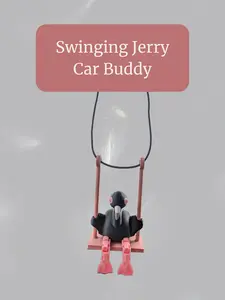 Swinging Jerry Car Buddy - 3d printed rear view mirror swinging black flamingo